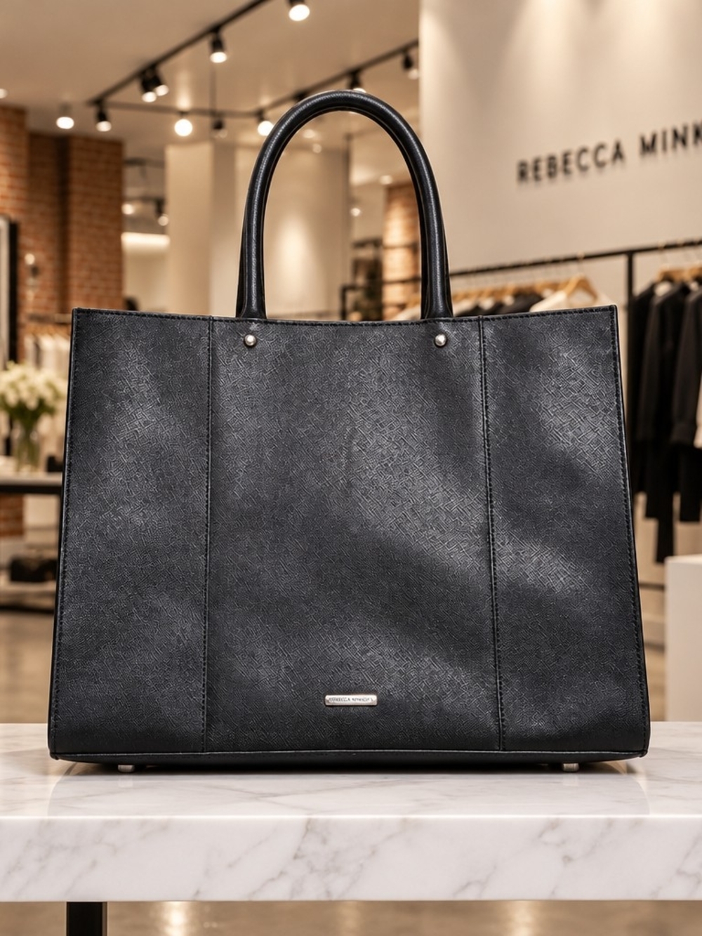 Rebecca Minkoff Medium M.A.B. Tote Black Saffiano Leather Handbag